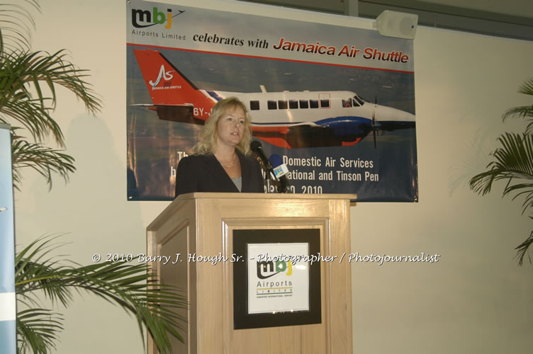 Jamaica Air Shuttle Launch @ MBJ Airports Limited, Wednesday, January 20, 2010, Sangster International Airport, Montego Bay, St. James, Jamaica W.I. - Photographs by Net2Market.com - Barry J. Hough Sr, Photographer/Photojournalist - The Negril Travel Guide - Negril's and Jamaica's Number One Concert Photography Web Site with over 40,000 Jamaican Concert photographs Published -  Negril Travel Guide, Negril Jamaica WI - http://www.negriltravelguide.com - info@negriltravelguide.com...!