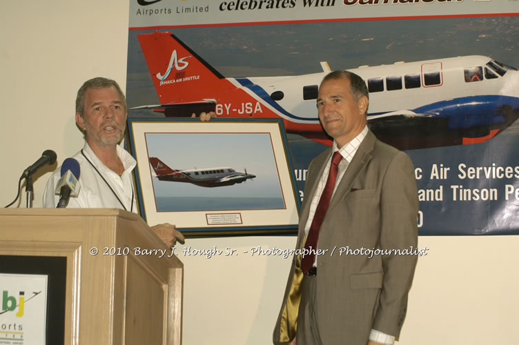 Jamaica Air Shuttle Launch @ MBJ Airports Limited, Wednesday, January 20, 2010, Sangster International Airport, Montego Bay, St. James, Jamaica W.I. - Photographs by Net2Market.com - Barry J. Hough Sr, Photographer/Photojournalist - The Negril Travel Guide - Negril's and Jamaica's Number One Concert Photography Web Site with over 40,000 Jamaican Concert photographs Published -  Negril Travel Guide, Negril Jamaica WI - http://www.negriltravelguide.com - info@negriltravelguide.com...!