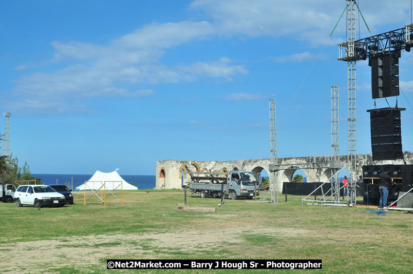 Preparations at the Venue - Jamaica Jazz and Blues Festival 2009, Thursday, January 15, 2009 - Venue at the Aqueduct on Rose Hall Resort &amp; Country Club, Montego Bay, Jamaica - Thursday, January 22 - Saturday, January 24, 2009 - Photographs by Net2Market.com - Barry J. Hough Sr, Photographer/Photojournalist - Negril Travel Guide, Negril Jamaica WI - http://www.negriltravelguide.com - info@negriltravelguide.com...!