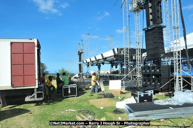 Preparations at the Venue - Jamaica Jazz and Blues Festival 2009, Thursday, January 15, 2009 - Venue at the Aqueduct on Rose Hall Resort &amp; Country Club, Montego Bay, Jamaica - Thursday, January 22 - Saturday, January 24, 2009 - Photographs by Net2Market.com - Barry J. Hough Sr, Photographer/Photojournalist - Negril Travel Guide, Negril Jamaica WI - http://www.negriltravelguide.com - info@negriltravelguide.com...!