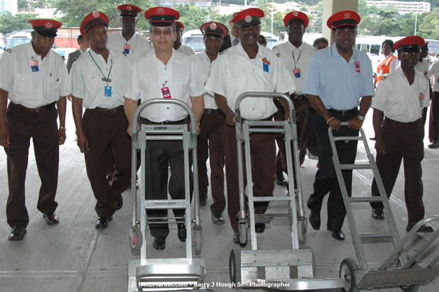 Minister of Tourism, Hon. Edmund Bartlett - Director of Tourism, Basil Smith, and Mayor of Montego Bay, Councillor Charles Sinclair Launch of Winter Tourism Season at Sangster International Airport, Saturday, December 15, 2007 - Sangster International Airport - MBJ Airports Limited, Montego Bay, Jamaica W.I. - Photographs by Net2Market.com - Barry J. Hough Sr, Photographer - Negril Travel Guide, Negril Jamaica WI - http://www.negriltravelguide.com - info@negriltravelguide.com...!