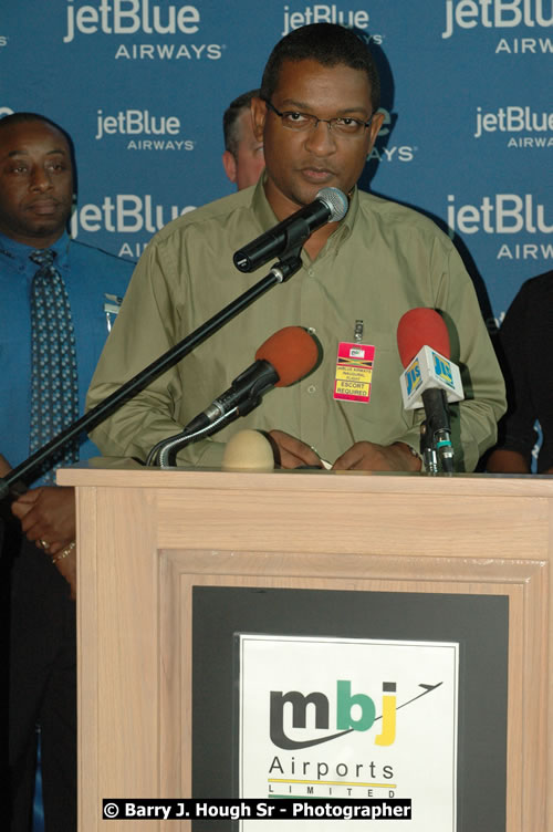 JetBue Airways' Inaugural Air Service between Sangster International Airport, Montego Bay and John F. Kennedy Airport, New York at MBJ Airports Sangster International Airport, Montego Bay, St. James, Jamaica - Thursday, May 21, 2009 - Photographs by Net2Market.com - Barry J. Hough Sr, Photographer/Photojournalist - Negril Travel Guide, Negril Jamaica WI - http://www.negriltravelguide.com - info@negriltravelguide.com...!