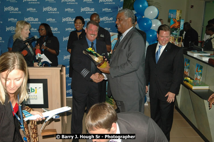 JetBue Airways' Inaugural Air Service between Sangster International Airport, Montego Bay and John F. Kennedy Airport, New York at MBJ Airports Sangster International Airport, Montego Bay, St. James, Jamaica - Thursday, May 21, 2009 - Photographs by Net2Market.com - Barry J. Hough Sr, Photographer/Photojournalist - Negril Travel Guide, Negril Jamaica WI - http://www.negriltravelguide.com - info@negriltravelguide.com...!