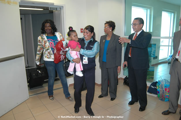 MBJ Airports Limited Welcomes WestJet Airlines - Inaugural Scheduled Service From Toronto Pearsons International Airport - Monday, December 10, 2007 - Sangster International Airport - MBJ Airports Limited, Montego Bay, Jamaica W.I. - Photographs by Net2Market.com - Barry J. Hough Sr, Photographer - Negril Travel Guide, Negril Jamaica WI - http://www.negriltravelguide.com - info@negriltravelguide.com...!