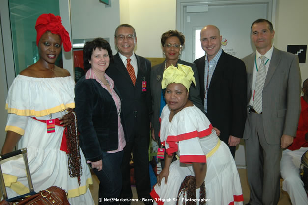 MBJ Airports Limited Welcomes WestJet Airlines - Inaugural Scheduled Service From Toronto Pearsons International Airport - Monday, December 10, 2007 - Sangster International Airport - MBJ Airports Limited, Montego Bay, Jamaica W.I. - Photographs by Net2Market.com - Barry J. Hough Sr, Photographer - Negril Travel Guide, Negril Jamaica WI - http://www.negriltravelguide.com - info@negriltravelguide.com...!