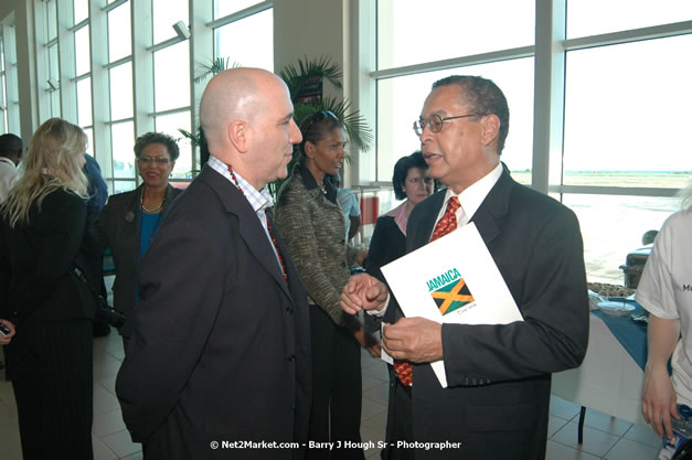 MBJ Airports Limited Welcomes WestJet Airlines - Inaugural Scheduled Service From Toronto Pearsons International Airport - Monday, December 10, 2007 - Sangster International Airport - MBJ Airports Limited, Montego Bay, Jamaica W.I. - Photographs by Net2Market.com - Barry J. Hough Sr, Photographer - Negril Travel Guide, Negril Jamaica WI - http://www.negriltravelguide.com - info@negriltravelguide.com...!