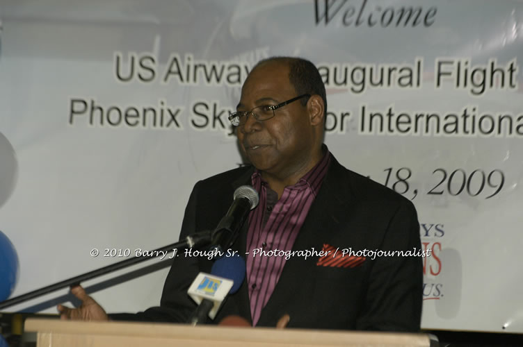 US Airways Inaugurtes New Service from Phoenix Sky Harbor International Airport to Sangster International Airport, Friday, December 18, 2009, Sangster International Airport, Montego Bay, St. James, Jamaica W.I. - Photographs by Net2Market.com - Barry J. Hough Sr, Photographer/Photojournalist - The Negril Travel Guide - Negril's and Jamaica's Number One Concert Photography Web Site with over 40,000 Jamaican Concert photographs Published -  Negril Travel Guide, Negril Jamaica WI - http://www.negriltravelguide.com - info@negriltravelguide.com...!