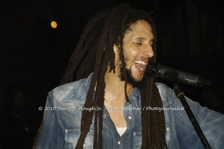 Julian Marley - Grammy Nominee & Son of the Legend Bob Marley - Live in Concert - Also featuring Ras Noble, Power Drill, Iron Head, & Robin Banks - Backing Band Roots Warrior, plus DJ Gemini @ One Love Reggae Concerts Series 09/10 @ Negril Escape Resort & Spa, February 2, 2010, One Love Drive, West End, Negril, Westmoreland, Jamaica W.I. - Photographs by Net2Market.com - Barry J. Hough Sr, Photographer/Photojournalist - The Negril Travel Guide - Negril's and Jamaica's Number One Concert Photography Web Site with over 40,000 Jamaican Concert photographs Published -  Negril Travel Guide, Negril Jamaica WI - http://www.negriltravelguide.com - info@negriltravelguide.com...!