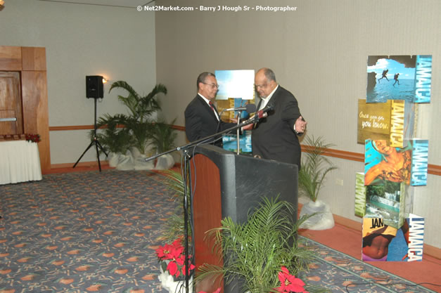 Red Cap Porters Awards - Minister of Tourism, Hon. Edmund Bartlett - Director of Tourism, Basil Smith - Friday, December 14, 2007 - Holiday Inn Sunspree, Montego Bay, Jamaica W.I. - Photographs by Net2Market.com - Barry J. Hough Sr, Photographer - Negril Travel Guide, Negril Jamaica WI - http://www.negriltravelguide.com - info@negriltravelguide.com...!