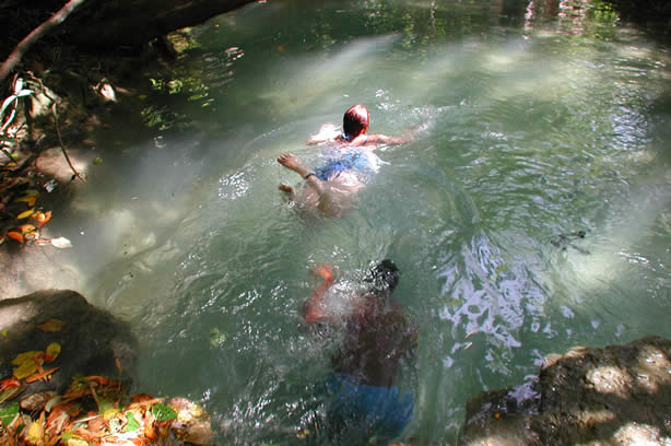 Riverwalk at   Mayfield Falls - Negril, Jamaica W.I. - Saturday, December 8, 2001 - Negril Travel Guide