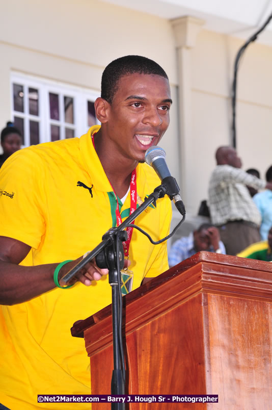 The City of Montego Bay Welcomes Our 2008 Olympians - Western Motorcade - Civic Ceremony - A Salute To Our Beijing Heros - Sam Sharpe Square, Montego Bay, Jamaica - Tuesday, October 7, 2008 - Photographs by Net2Market.com - Barry J. Hough Sr. Photojournalist/Photograper - Photographs taken with a Nikon D300 - Negril Travel Guide, Negril Jamaica WI - http://www.negriltravelguide.com - info@negriltravelguide.com...!