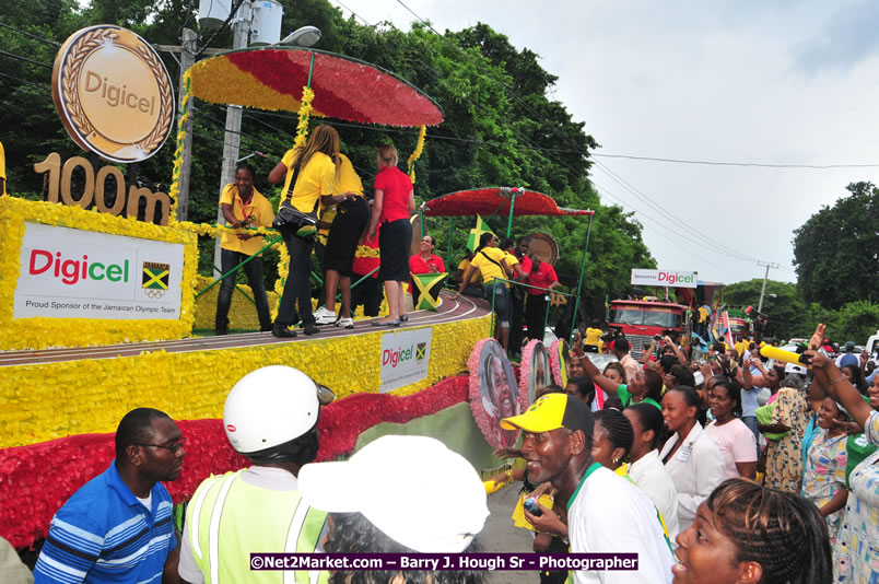 The City of Montego Bay Welcomes Our 2008 Olympians - Western Motorcade - Civic Ceremony - A Salute To Our Beijing Heros - Sam Sharpe Square, Montego Bay, Jamaica - Tuesday, October 7, 2008 - Photographs by Net2Market.com - Barry J. Hough Sr. Photojournalist/Photograper - Photographs taken with a Nikon D300 - Negril Travel Guide, Negril Jamaica WI - http://www.negriltravelguide.com - info@negriltravelguide.com...!